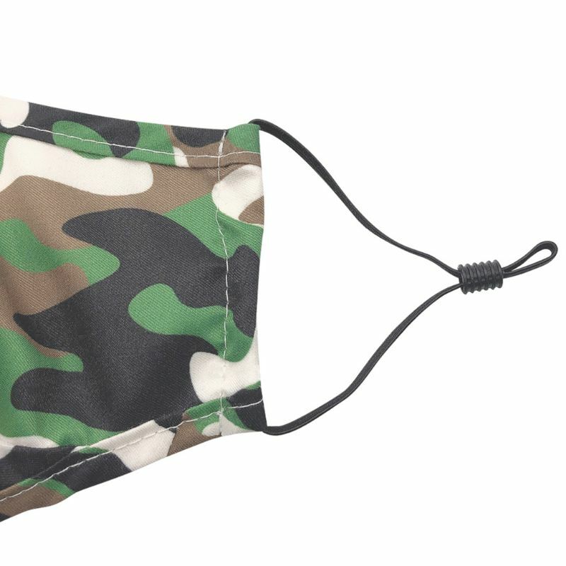 Reusable Camouflage Mouth Mask with Breathing Valve Replaceable Filter Activated Carbon Pad Face Protective Cover