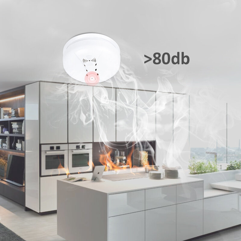 Standalone 433MHz Smoke Detector Fire Alarm Sensor for Indoor Home Safety Garden Security S2G, G90B, 8218G,G19