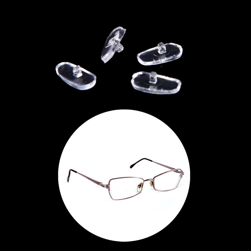 Almohadillas nasales de silicona ovaladas para gafas, Cassette de incrustación, accesorios antideslizantes para gafas sin marco, 50 pares por juego