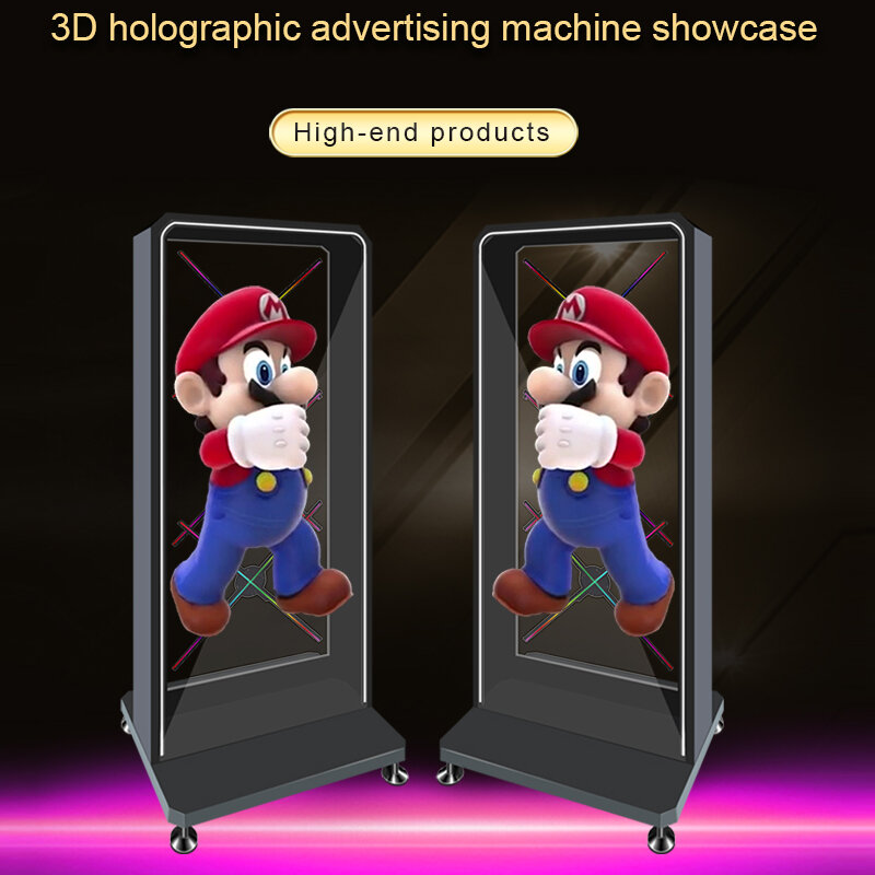 Proyector holográfico 3d, escaparate Led de 2 metros, compatible con vídeo/imagen, carcasa de alta calidad, publicidad holográfica de alta definición