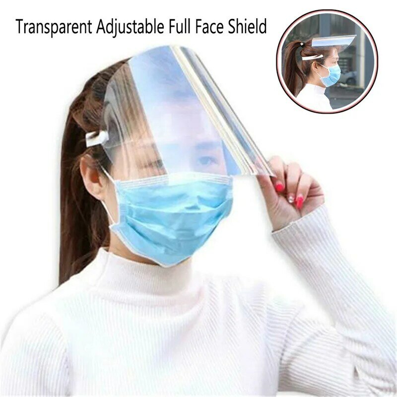 Transparent Adjustable Full Face Shield Plastic Anti-fog Garden Industry Protective Fack Mask Clear Flip-Up Visor Anti-dust Hot
