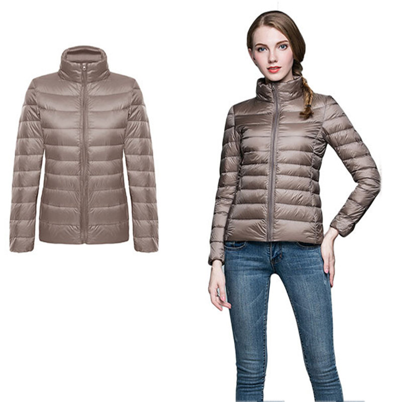 여성용 초경량 화이트 덕 다운 재킷, 휴대용 방풍 다운 코트 파카, 가을 패딩 재킷, 겨울 코트, 2020 신상