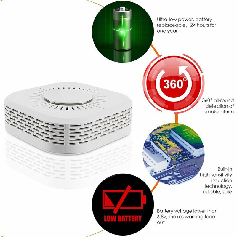 C50d Independent Smoke Detector No Wireless Smoke Detector 433 Fire Alarm