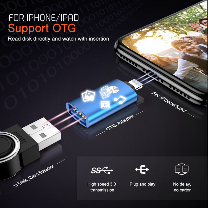 Otg usb to lightning adater converter 미디 피아노 키보드 카메라 adater for iphone 11 pro xs max xr x 10 8 7 6 6s 5 5s se ios 13