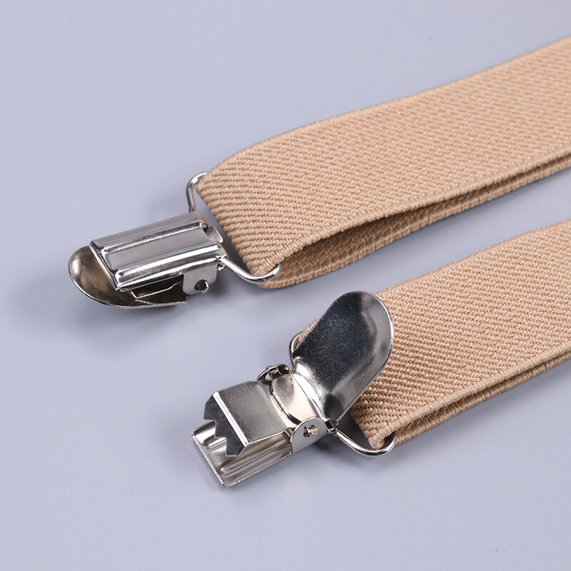 Elastyczne jednokolorowe szelki męskie 3 klipsy Vintage męskie damskie spodnie na szelkach zawieszenie ślubne na spódnice akcesoria
