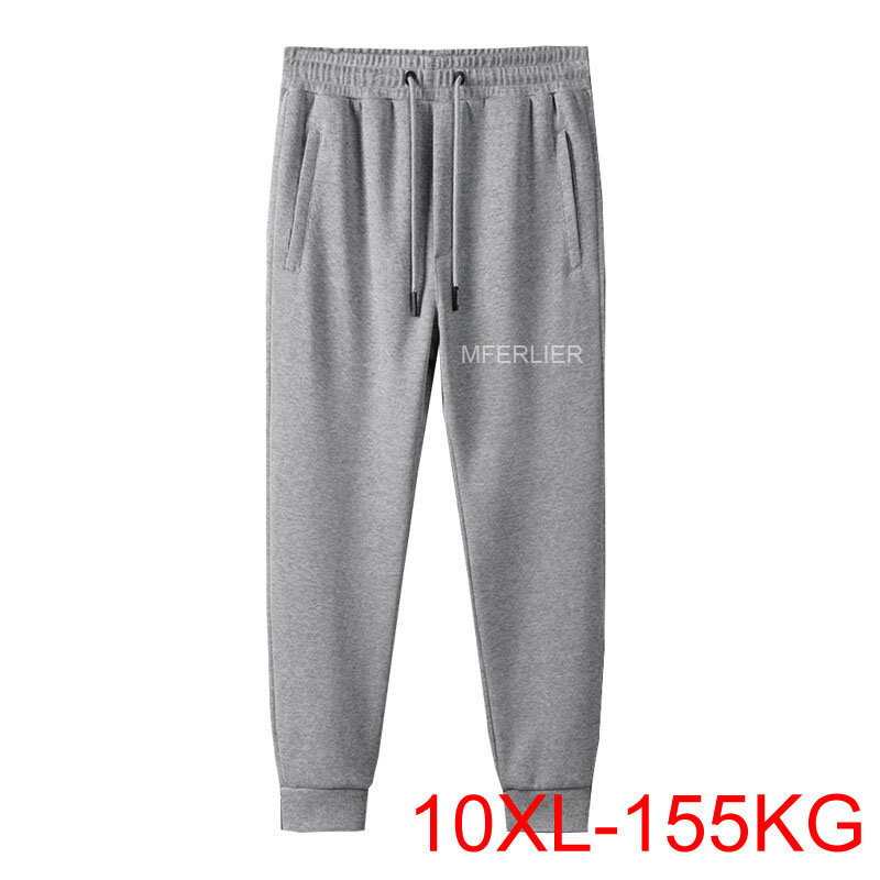 Осенне-весенние тренировочные брюки 10XL 155 кг 9XL 8XL, мужские брюки большого размера, 2 цвета