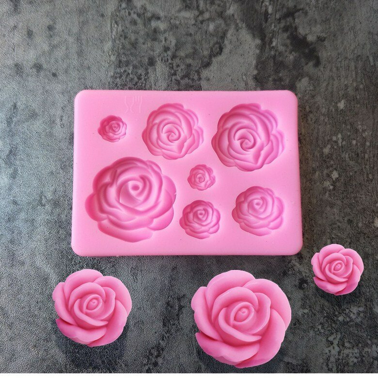 Aouke-Molde de silicona de pétalos de flores, decoración para hornear pasteles, pudín Fudge, molde de Chocolate, joyería de flores