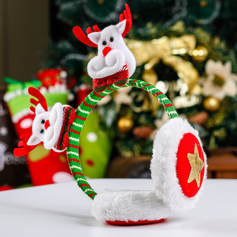 Новые наушники Санта-Клаус рождественские наушники милые вязаные плюшевые наушники для девочек детские наушники