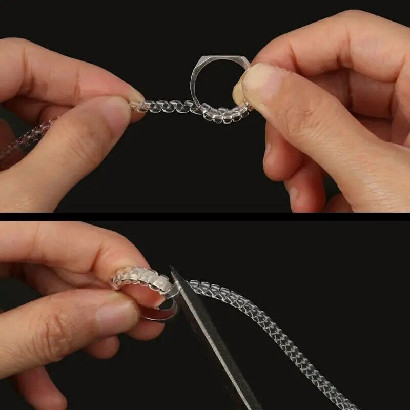 Confezione da 12 4 misure regolatore di dimensioni dell'anello di serraggio a spirale per la protezione dei gioielli ad anello sciolto