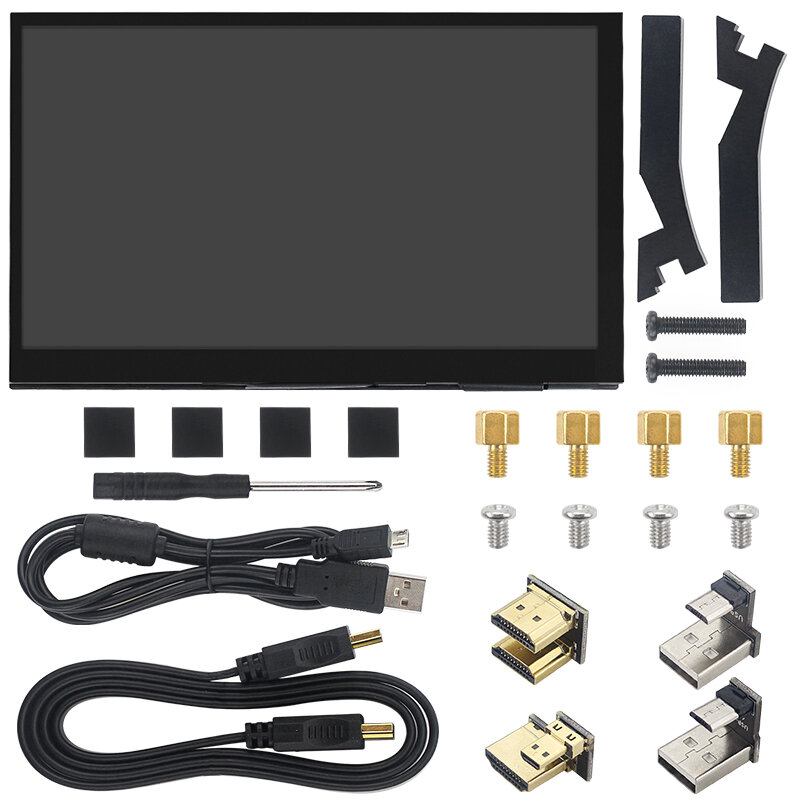 Display compatível com HDMI HD LCD para PC, Raspberry Pi 5, tela sensível ao toque de 7 ", IPS, 1024x600, RPI 4B, 3B +, OPI 5, AIDA64, tela secundária do PC