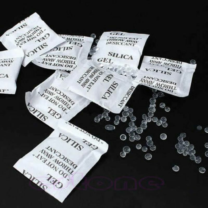 100 Packets Lot Silica Gel Sachets Desiccant Pouches Drypack Ship Drier  for Camera Equipments Photo Albums Computer Media