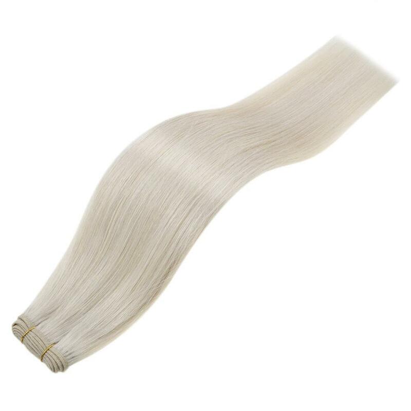Ugeat-extensiones de trama de cabello humano para mujer, mechones de cabello Natural suave de 14-24 ", 100G, cosido