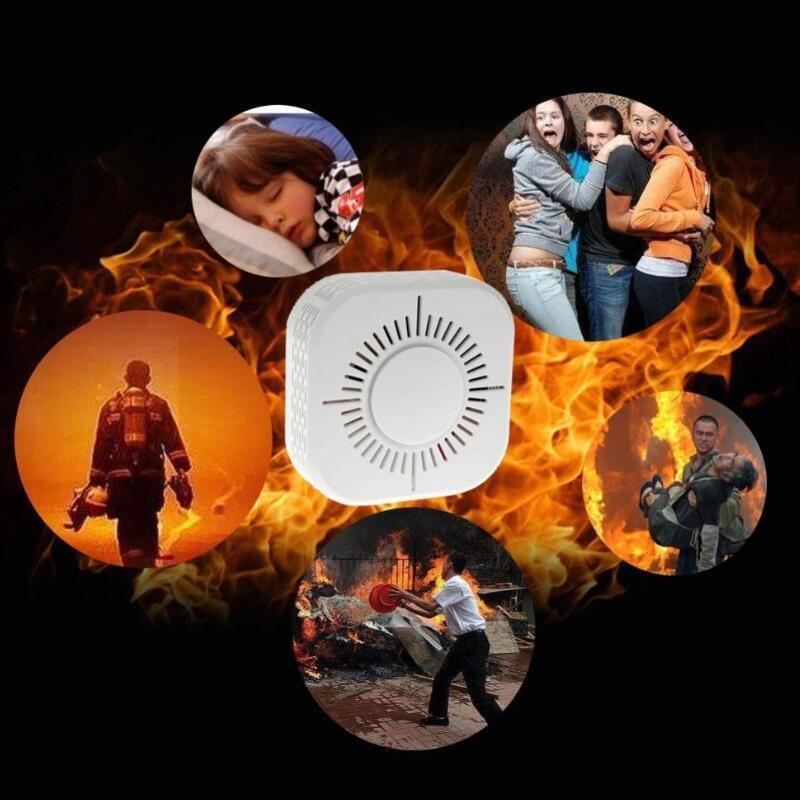 Detector de humo inalámbrico, dispositivo de seguridad para el hogar, con alarma de humo, 433MHz, protección contra incendios, detector de humo portátil, wifi, color blanco