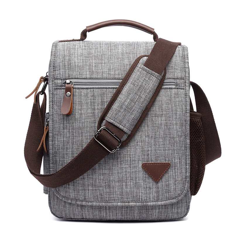 Saco de ombro simples poliéster único, bolsos multicamadas, Moda Pen Bag, Zipper iPad Bag, Saco de celular, Messenger Bags, Sacola