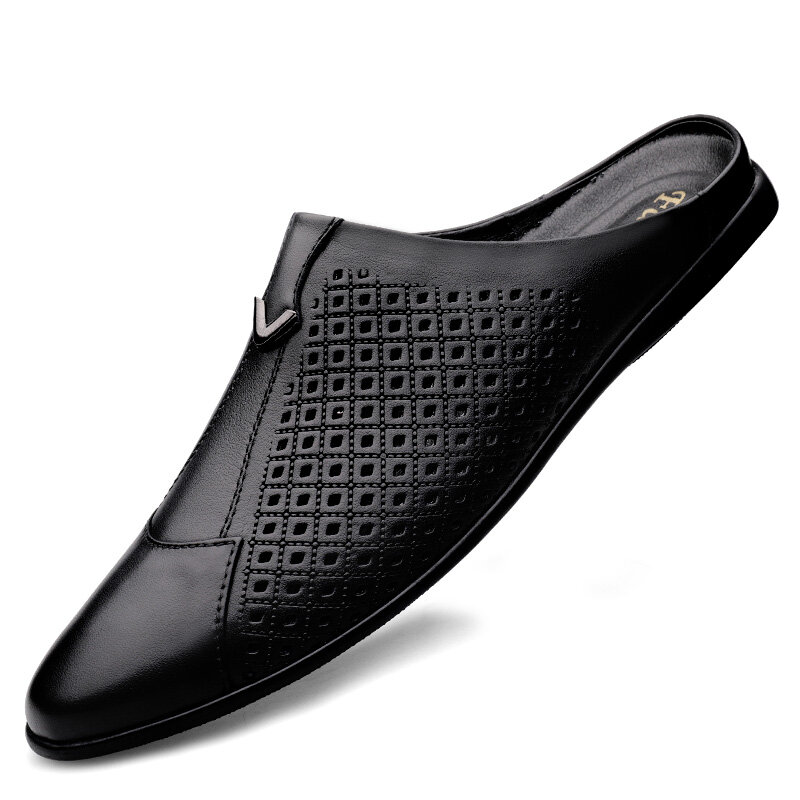 Chaussures décontractées en cuir véritable pour hommes, mocassins respirants à enfiler, chaussures de conduite noires, marque de luxe, 2022