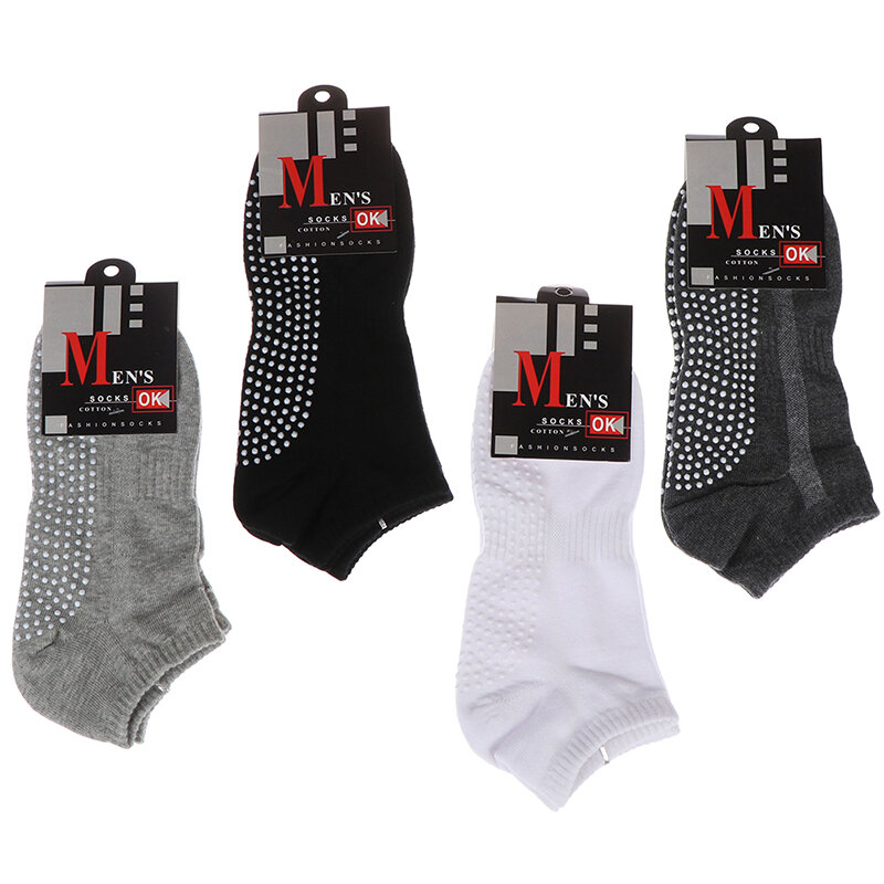 Calcetines antideslizantes de algodón para hombre, medias transpirables para Yoga, Pilates, gimnasio, Fitness, talla 39-44