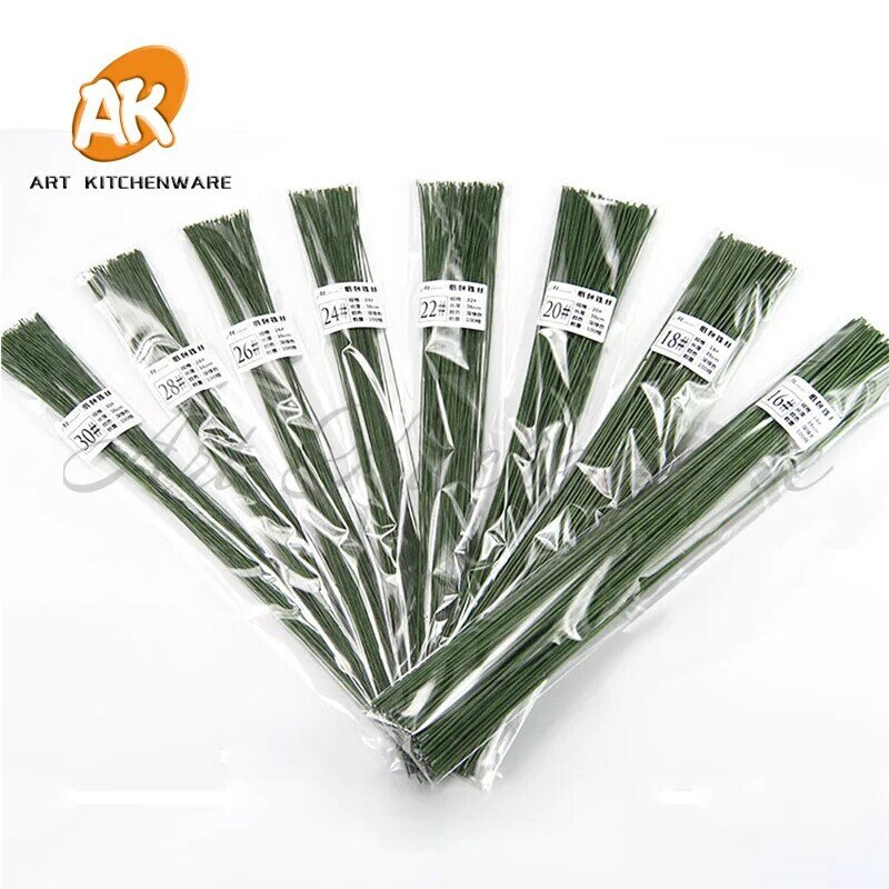 50 pz/lotto L36CM rami artificiali ricoperti di carta di alta qualità ramoscelli filo di ferro per accessorio fiore fai da te/nylon
