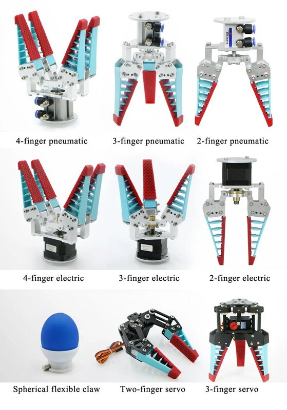 Griffe mécanique industrielle, charge de 2kg, bras robotique Flexible, pince pneumatique électrique antidérapante