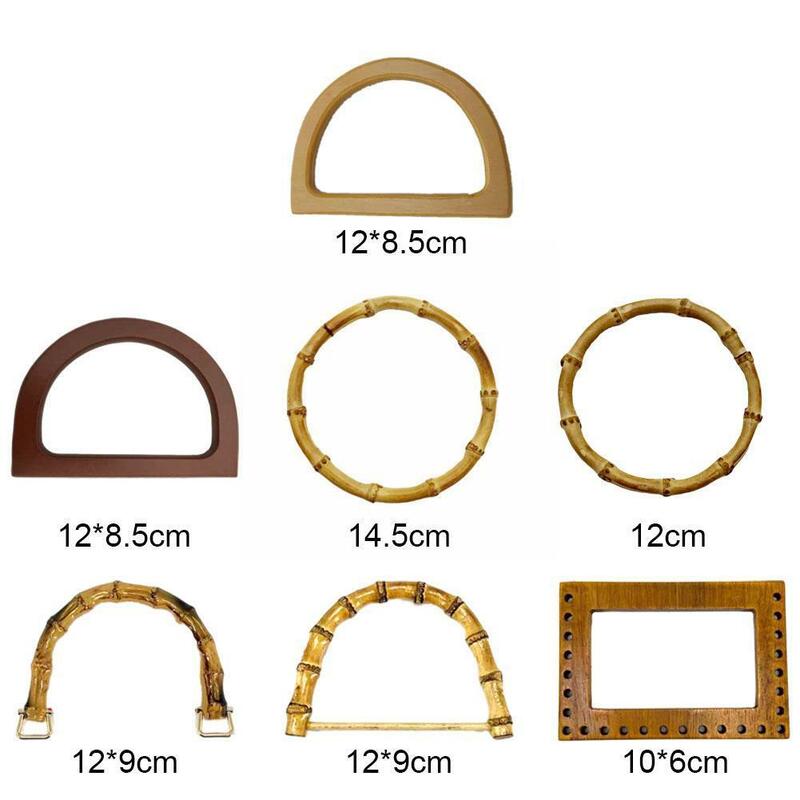 木製ハンドル用の丸い木製ハンドル,環境に優しいアクセサリー,木製のルート型バッグ製造キット
