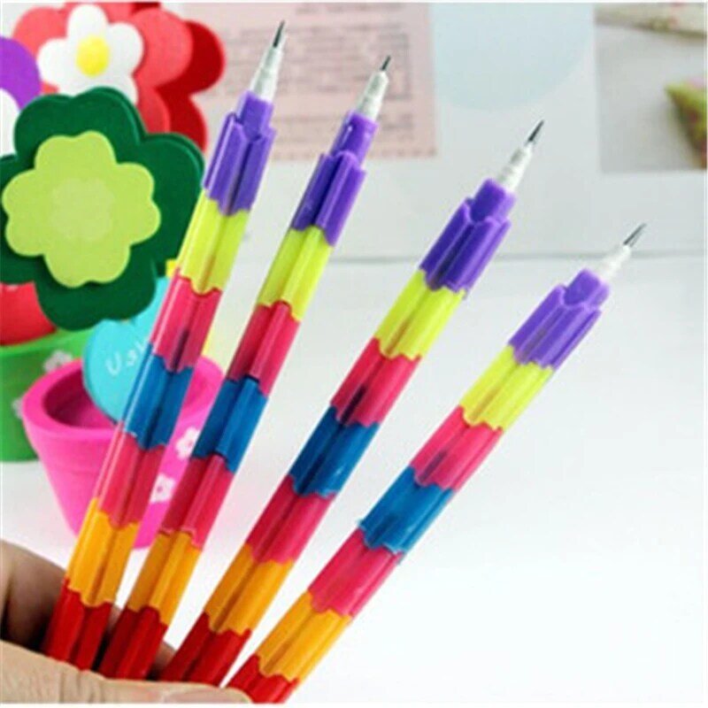 Crayons à balles multifonctions arc-en-ciel, 8 sections de couleur, papeterie, fournitures de bureau, B314
