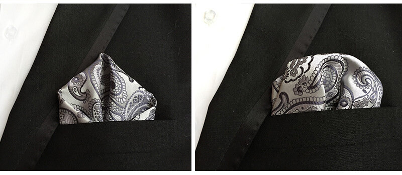 Ricnais Retro Handkerchief Silk Pocket Square Business Chest Towel Hanky Gentlemen Wedding Casual Luxurious Fashion Hankies