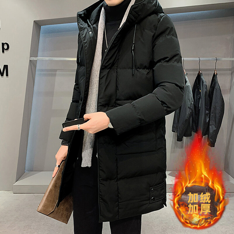 Abbigliamento di marca giacca da uomo invernale cappotto da uomo spesso con cappuccio parka giacca lunga Casual cappotti abbigliamento maschile giacca maschile oversize