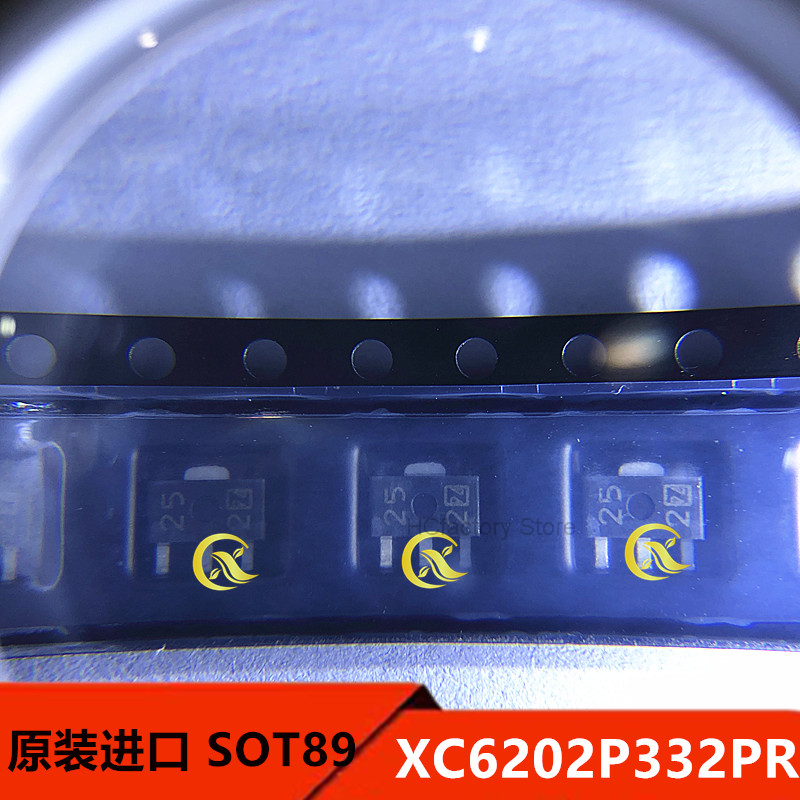 Original Package sot89, print 25 3.3V, voltage regulator, original product, xc6202p332pr, 10 UDS. Wholesale