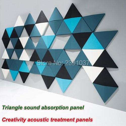 Pannello murale acustico in materiale poliestere ecologico, creatività, trattamento acustico triangolare, 1 confezione, 32 pezzi