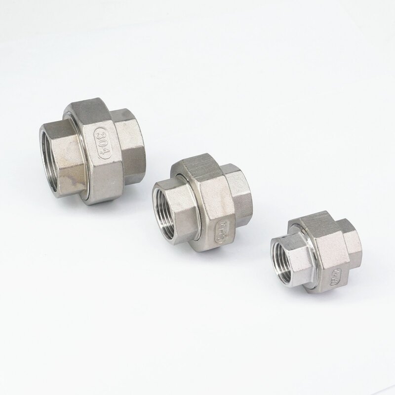 Equal 1/8" 1/4" 3/8" 1/2" 3/4" 1" BSP Female Thread 304 Stainless Steel Hex Socket Union Set Pipe Fitting Connector