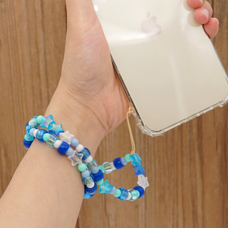 Star Charm Beads Strap for Phone Case, Mobile String, Cordão de telefone, Acessórios de jóias, Pingente, Novo, 2022