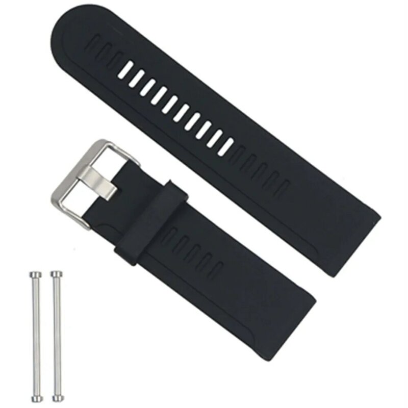 26mm Black Silicone Strap Replacement Watch Band Strap For Garmin Fenix 3 Tactix New Design WatchStrap+tool+2 Pcs Screw