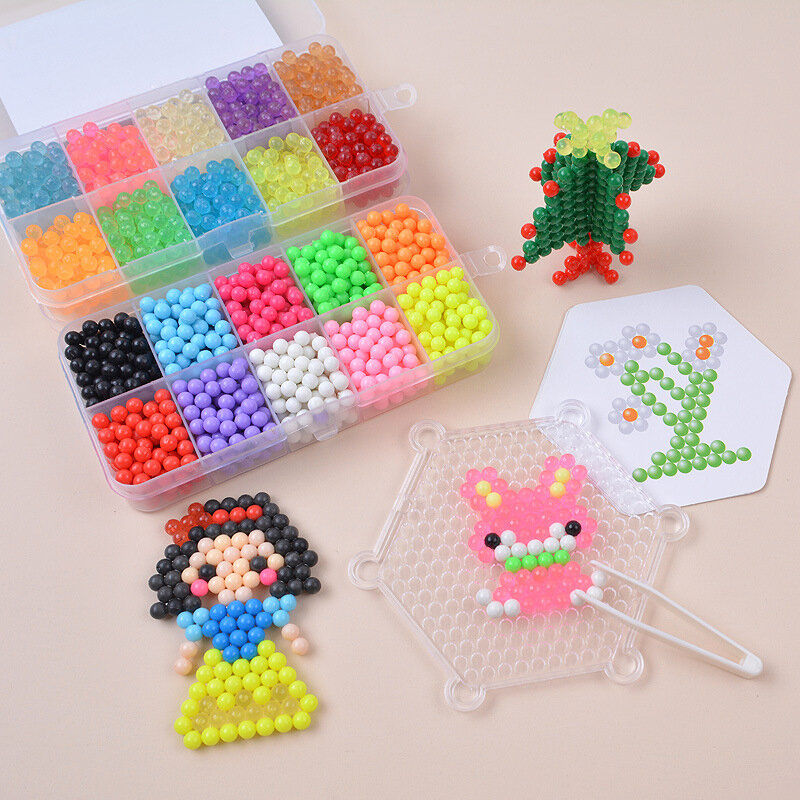 6000 pcs DIY Magic Beads Animal Molds Hand Making 3D Puzzle Kids Educational beads Toys for Children Spell Replenish