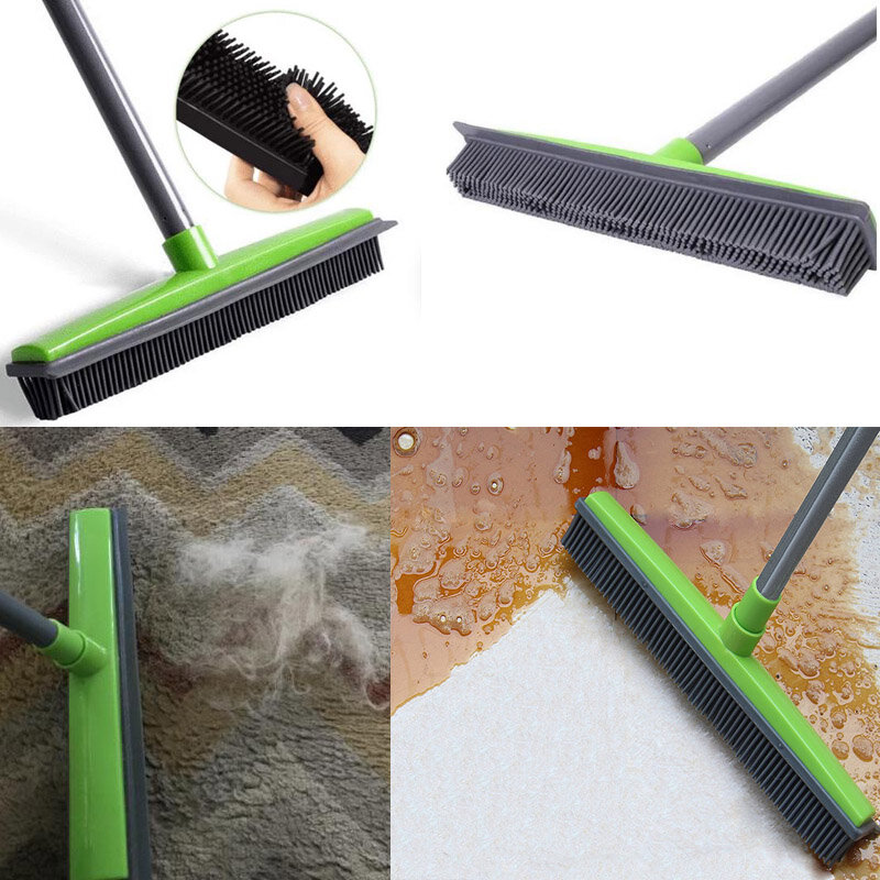 Floor Hair Vassoura, raspador de poeira, Pet Escova De Borracha, Carpet Cleaner, Sweeper, Wash Mop, Clean Wipe Window Tool, Sem Mão