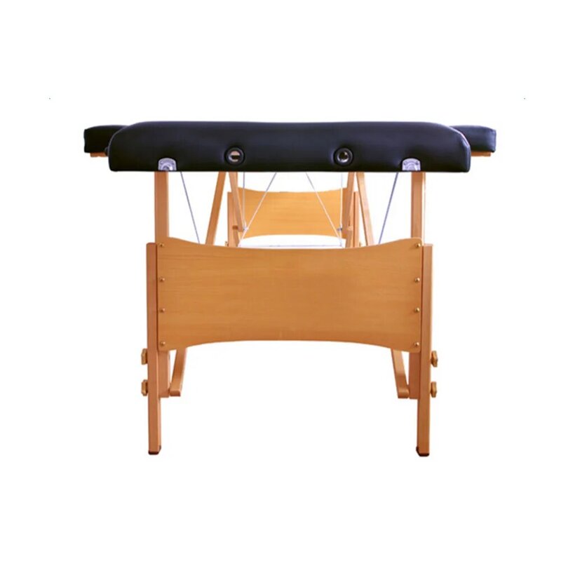 Lit de beauté pliable et Portable, 2 Sections, 84 pouces, Table de Massage, noir, pour SPA, musculation