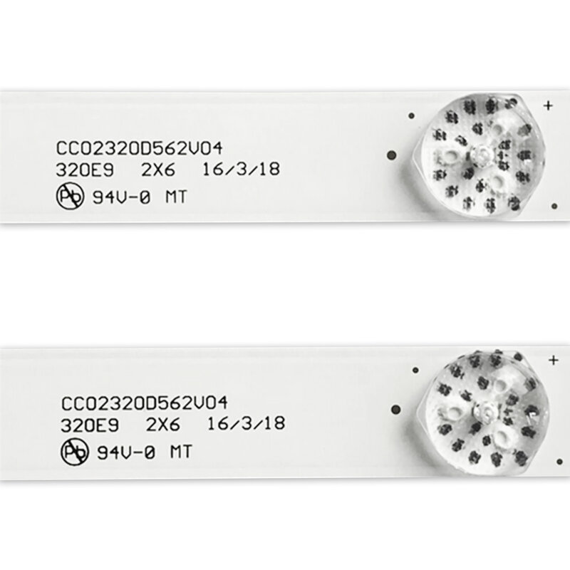 Tiras de retroiluminación LED para TV, regla CC02320D562V08 320L(320E9) 2X6 6S1P 1210, bandas CC02320D562V04 32E9 2X6 16/3/18, cintas carriles de 560mm