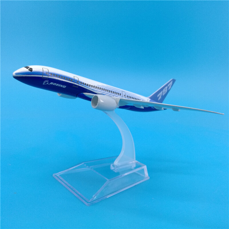 Boeing-modelo de avión B787 de 16CM para niños, maqueta de avión de Metal fundido a presión, regalos para niños, modelo de avión, exhibición de Juguetes