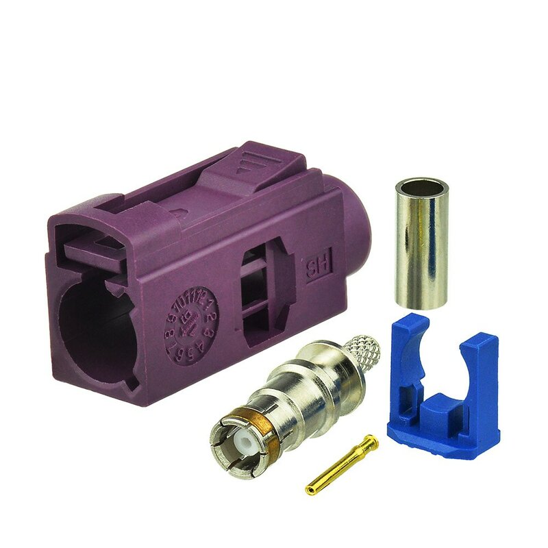 Superbat Fakra D Bordeaux Violet/4004 Buchse HF-Koaxial stecker für Auto GSM Handy Crimp für Kabel RG316 RG174 LMR100