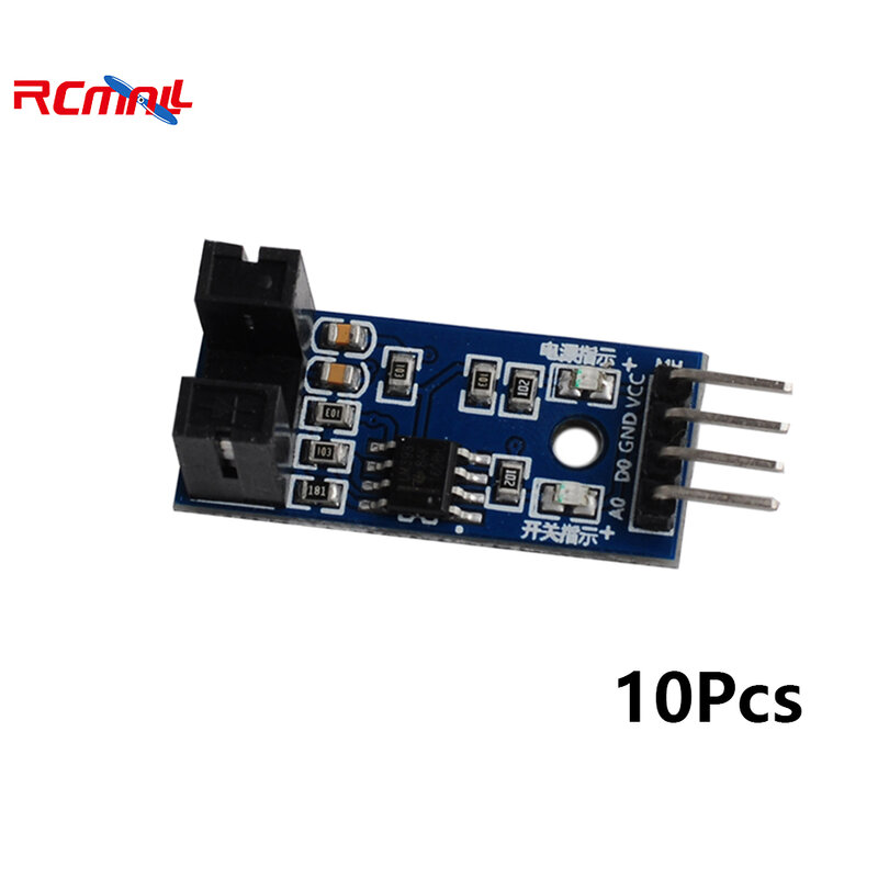 RCmall 10Pcs LM393 Slot-type Optocoupler Module Speed Measuring Sensor for Motor Speed Detection Pulse Counting Position Limits