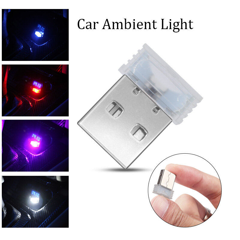 Mini lampe LED USB, 7 couleurs de lumière, néon, pour intérieur de voiture, bijoux