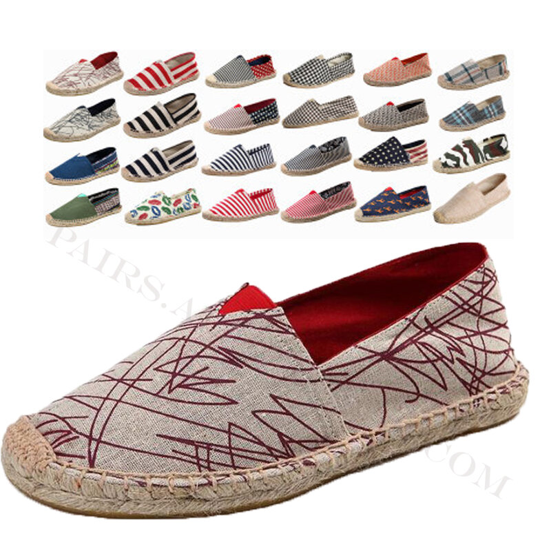 New Summer Linen Breathable Casual Flats Shoes Mens Espadrilles Loafers Fashion Boy Canvas Shoes Fisherman Driving Footwear