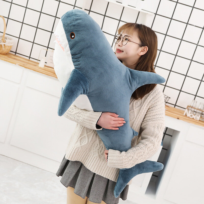 80/100ซม.ขนาดตลก Soft Bite Shark Plush ของเล่นหมอน Appease ของขวัญเบาะสำหรับเด็ก