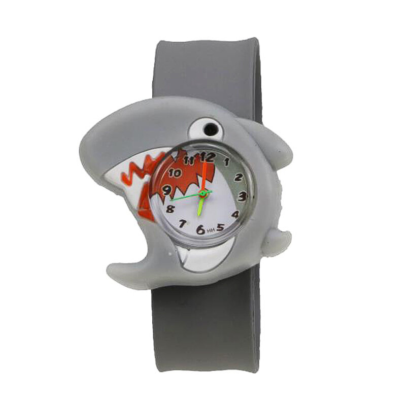 3D Crab/Turtle/Shark Toys Kids Cartoon Watches Silicone Band Slap Watch Children Clock Creative Quartz Wristwatch Christmas Gift