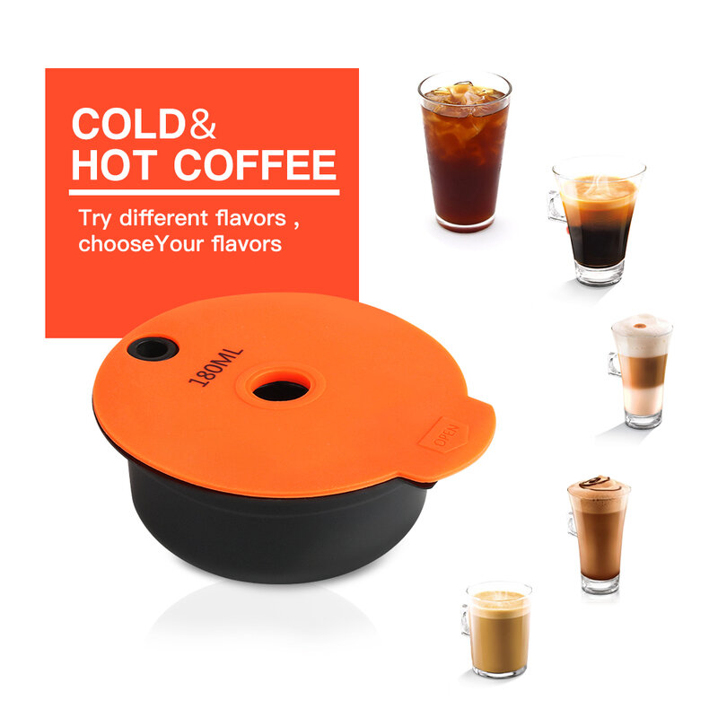 ICafilas180 60ml 리필 가능 에스프레소 커피 메이커 캡슐, 보쉬 머신 타시모 재사용 필터 커피 포드, 친환경