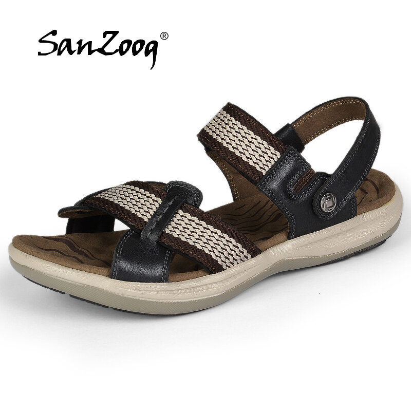 Genuine Leather Summer Casual Slip On Men's Sandals Men Sandal Sandles Sandałki Outdoor Sandalen Heren Trekking Traspirables
