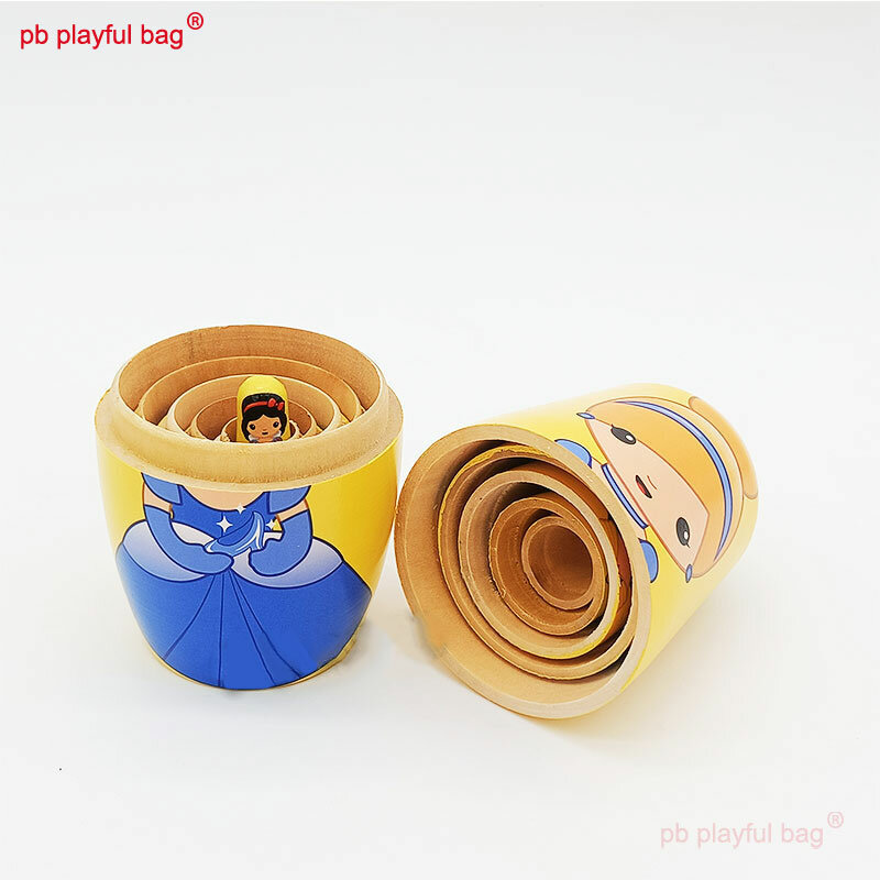 PB Playful Bag-여섯 레이어 스커트, 공주 러시아 인형, 크리스마스 선물, 어린이 창의적 장난감, 나무 수공예 장식 HG174