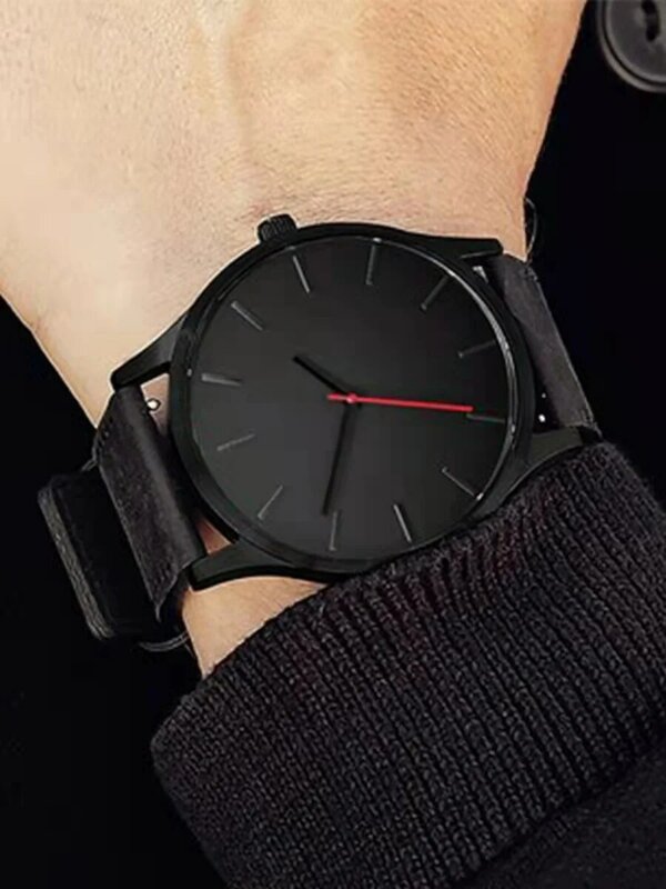 Wysokiej jakości modne i codzienne męskie zegarki moda biznes kwarcowy zegarek ścierny skórzany pasek Watch064