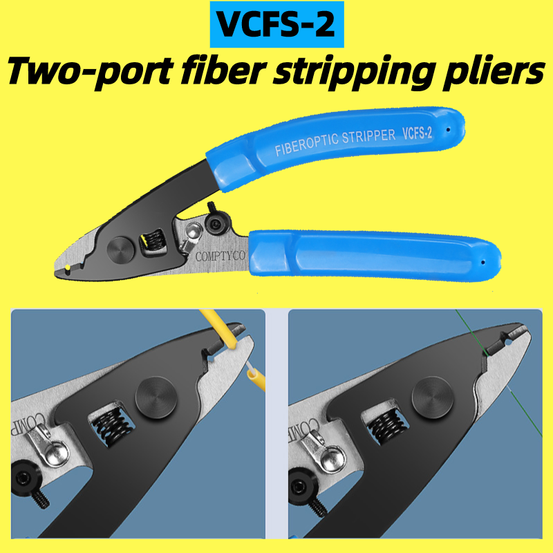 COMTPYCO VCFS-3/VCFS-33 (dua port), tang pengupasan serat optik alat pengupas kawat serat optik VCFS-2/(tiga port)