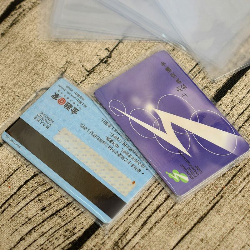 Porte-carte d'identité en PVC transparent, étui de protection pour carte d'identité, protecteur de carte de crédit étudiant, couverture de carte de visite