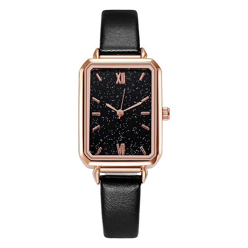 WOKAI marka kobiety zegarki Fashion Square Ladies bransoletka do zegarka kwarcowego zestaw zielona tarcza prosta siatka z różowego złota luksusowe zegarki damskie