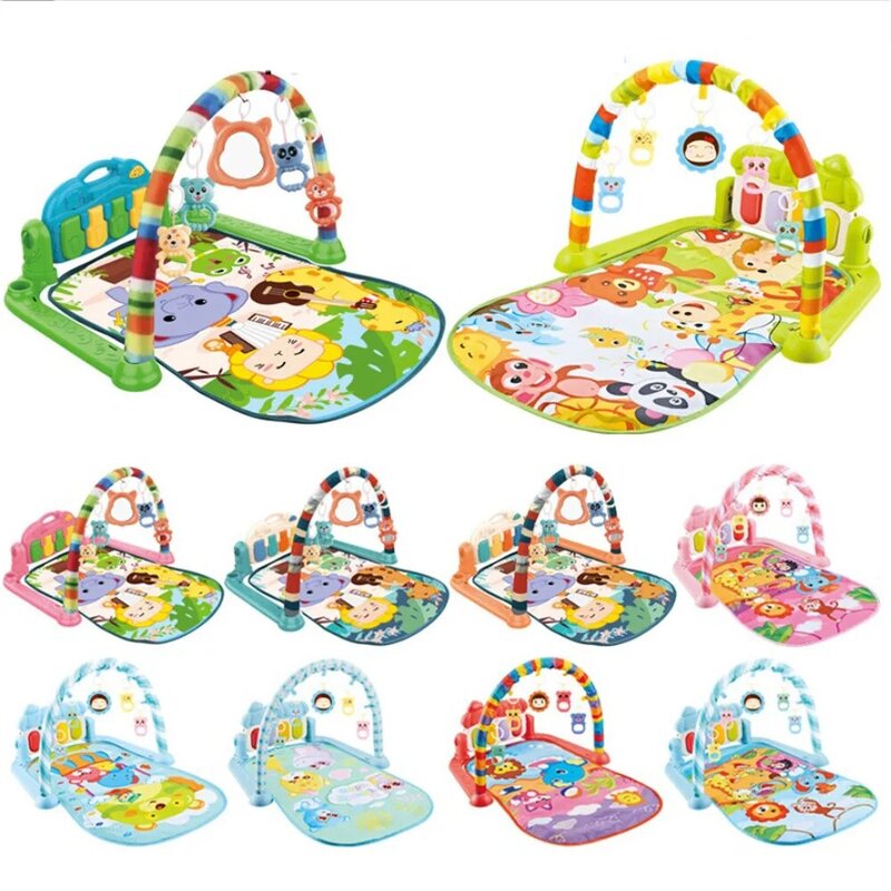 Baby Speelmat Kids Kleed Educatieve Puzzel Tapijt Playmat Met Piano Toetsenbord En Schattige Dieren Baby Gym Kruipen Activiteit Mat Speelgoed
